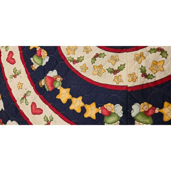 VTG Joyful Angels Tree Skirt by Dianna Marcum Printed quilted Country primitive - Picture 7 of 11